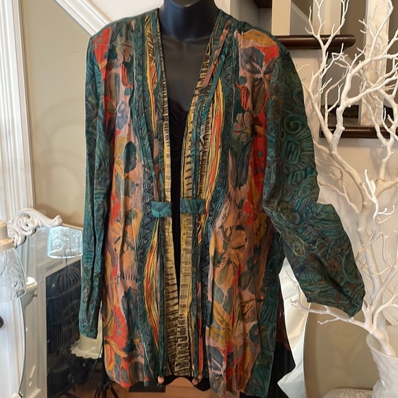 Vintage Bohemian Floral Pattern Print Kimono Jacket Cardigan - Picture 8 of 10
